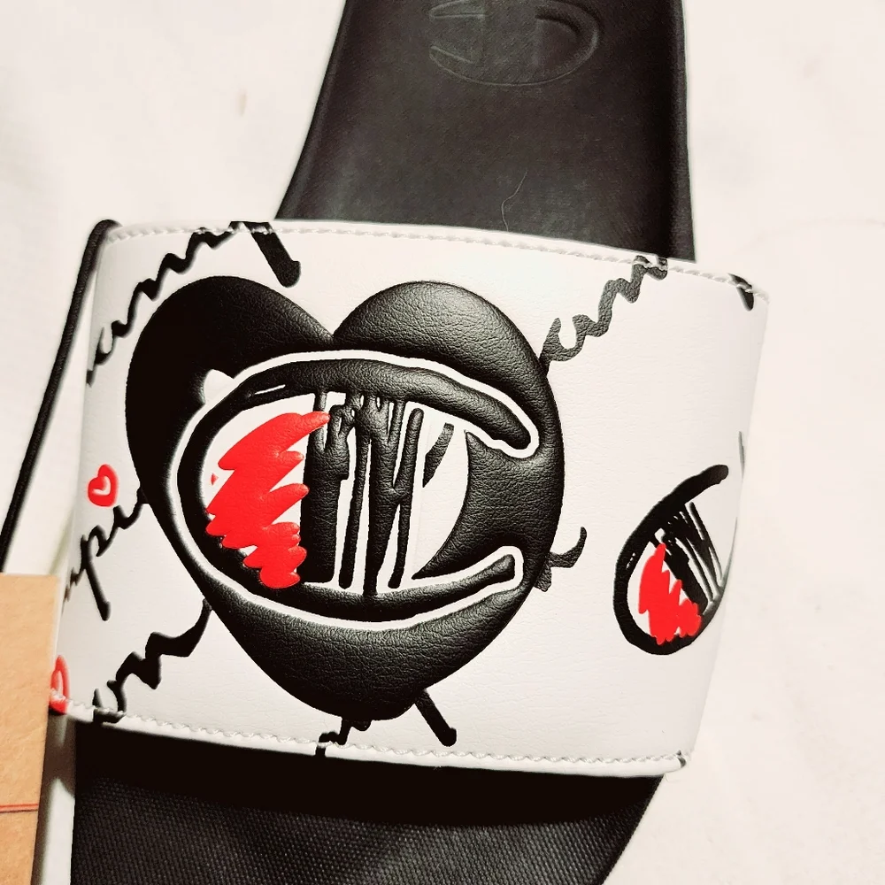 Champion IPO Love Squish Heart Slide Comfort Beach Slip-On Sz.8 - Picture 5 of 5